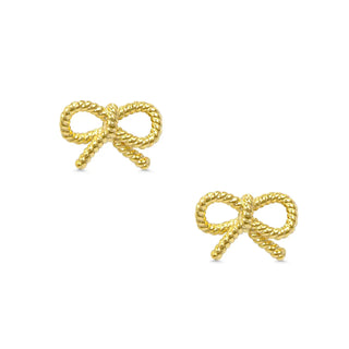 Bow Twist Stud Earrings - Gold