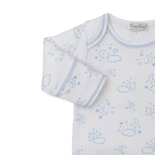 Printed Footed Pant Set - Cheerful Good Night - Light Blue