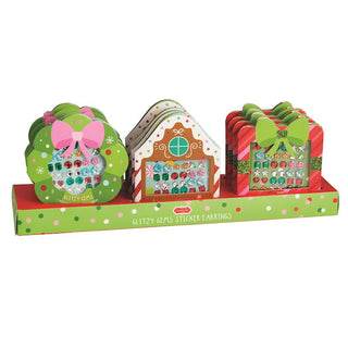 Christmas Glitz Gems Sticker Earrings