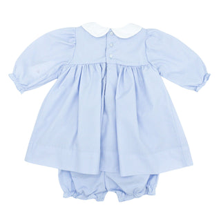 Scallop-collared Dress with Hand-smocking - Rosebud Geometrics