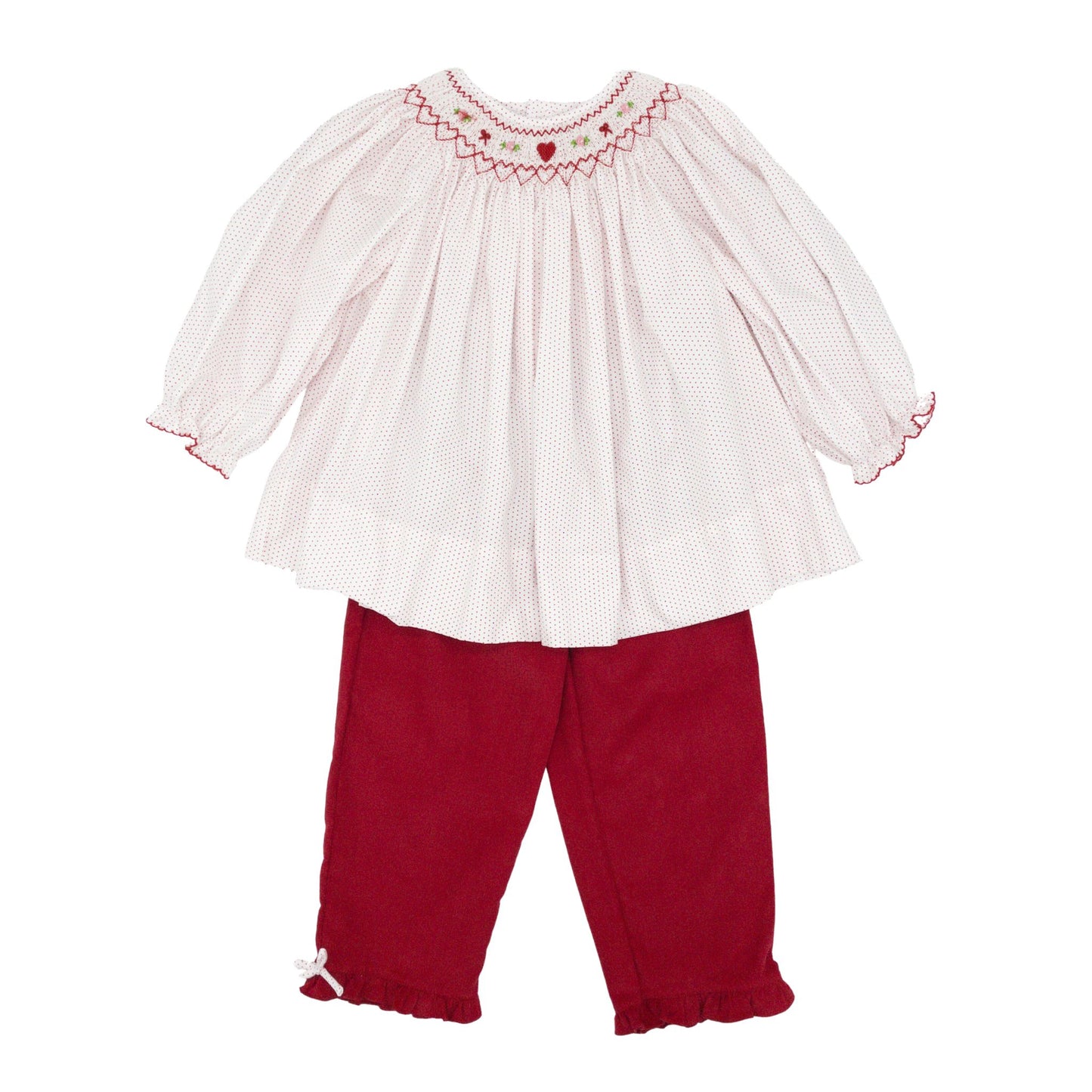 Smocked Hearts Pant Set