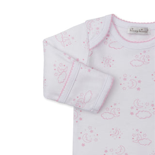 Printed Footed Pant Set - Cheerful Good Night - Light Pink