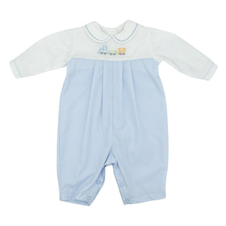 Long Romper with Train Embroidery