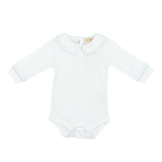 Pima Bodysuit with Collar and Embroidery