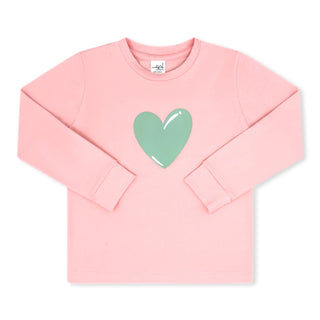 Long Sleeve Totally Tee - Powder Pink with Heart - FINAL SALE