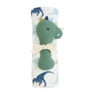 Dino Swaddle & Rattle Set - FINAL SALE