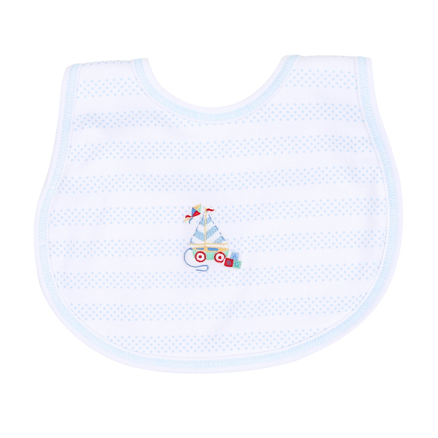 Vintage Sailboat Embroidered Bib