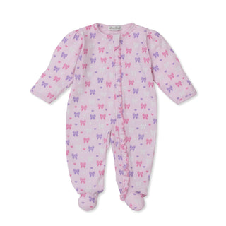 Printed Zipper Footie - Billowy Bows