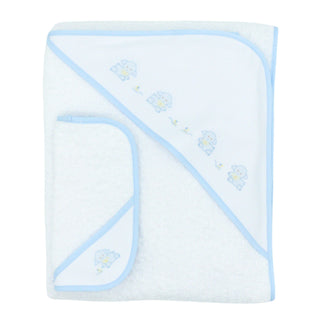 Boys Bath Towel Set with Hand-embroidery