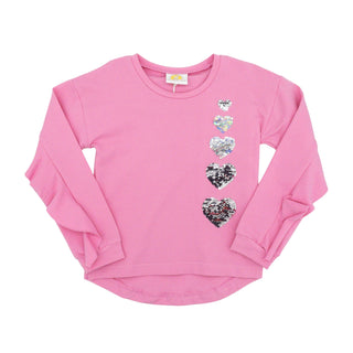 Knit Tabby Top with Ombre Hearts