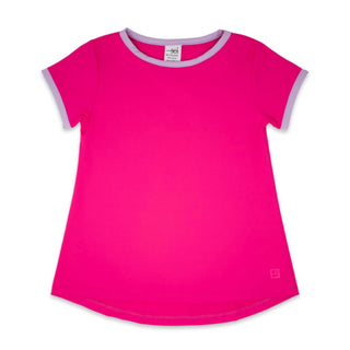 Bridget Basic Tee - Power Pink with Petal Purple