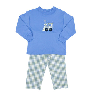 Boys Pant Set with Locomotive Applique
