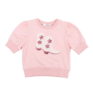 Girls Knit Shirt with Sequins - Boots