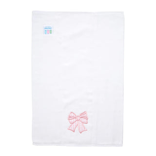 Single Appliqued Burp Cloth - Pink Bow