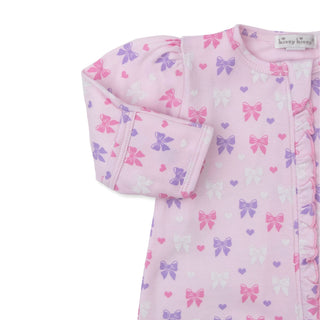 Printed Zipper Footie - Billowy Bows