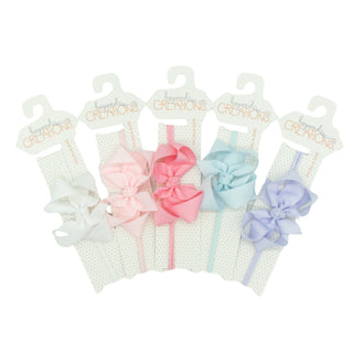 1/4" Nylon Headband with Grosgrain Hair Bow Starter Set Bundle