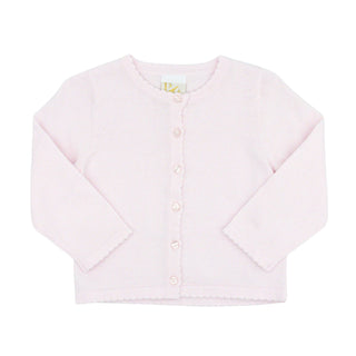 Girls Scallop-edge Cardigan Sweater - Pink