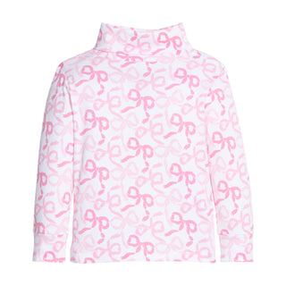 Girls Printed Turtleneck - Bows & Ribbons