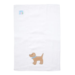 Single Appliqued Burp Cloth - Blue Puppy