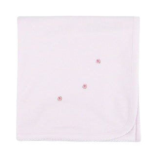 Proper Pima Blanket - Pink with Rosebuds