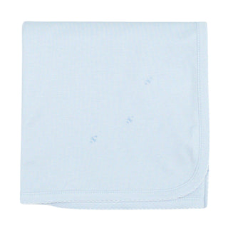 Proper Pima Blanket - Blue with Stitching