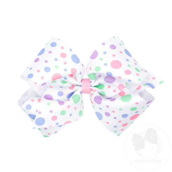 Easter and Spring-Inspired Print Grosgrain Hair Bow