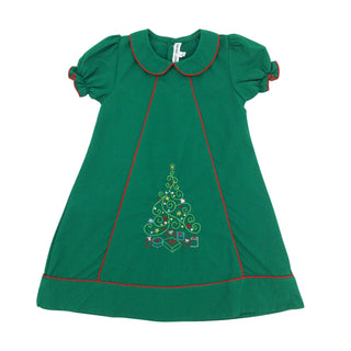 Collared Dress with Hand-embroidery - Christmas Tree