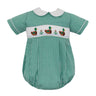 Mallard Ducks on Green Gingham