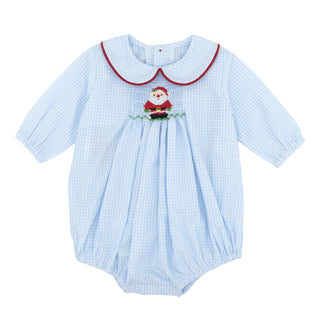 Boys Shay Bubble with Hand-smocking - Santa