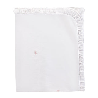 Pima Receiving Blanket with All-over Hand-embroidery - Little Bows