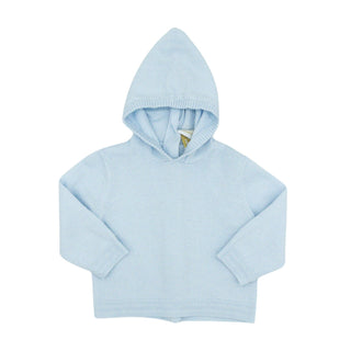 Back-zip Hooded Cardigan Sweater - Blue