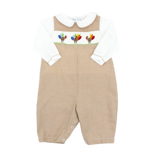 Longall with Long-sleeve Shirt and Hand-smocking - Turkeys