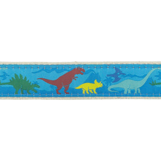 Embroidered Ribbon Belt - Dinosaur on Natural