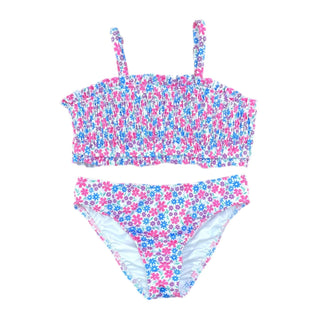 Girls Floral Smocked Two Piece Swimsuit - FINAL SALE