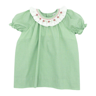 Ruffled-collar Dress with Hand-smocking - Fall Geometrics