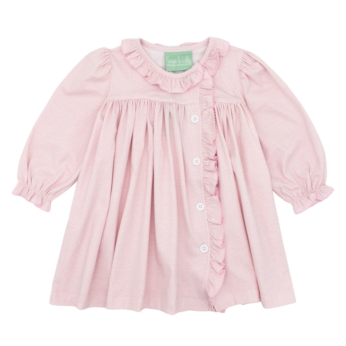 Knit Side Button Ruffle Dress