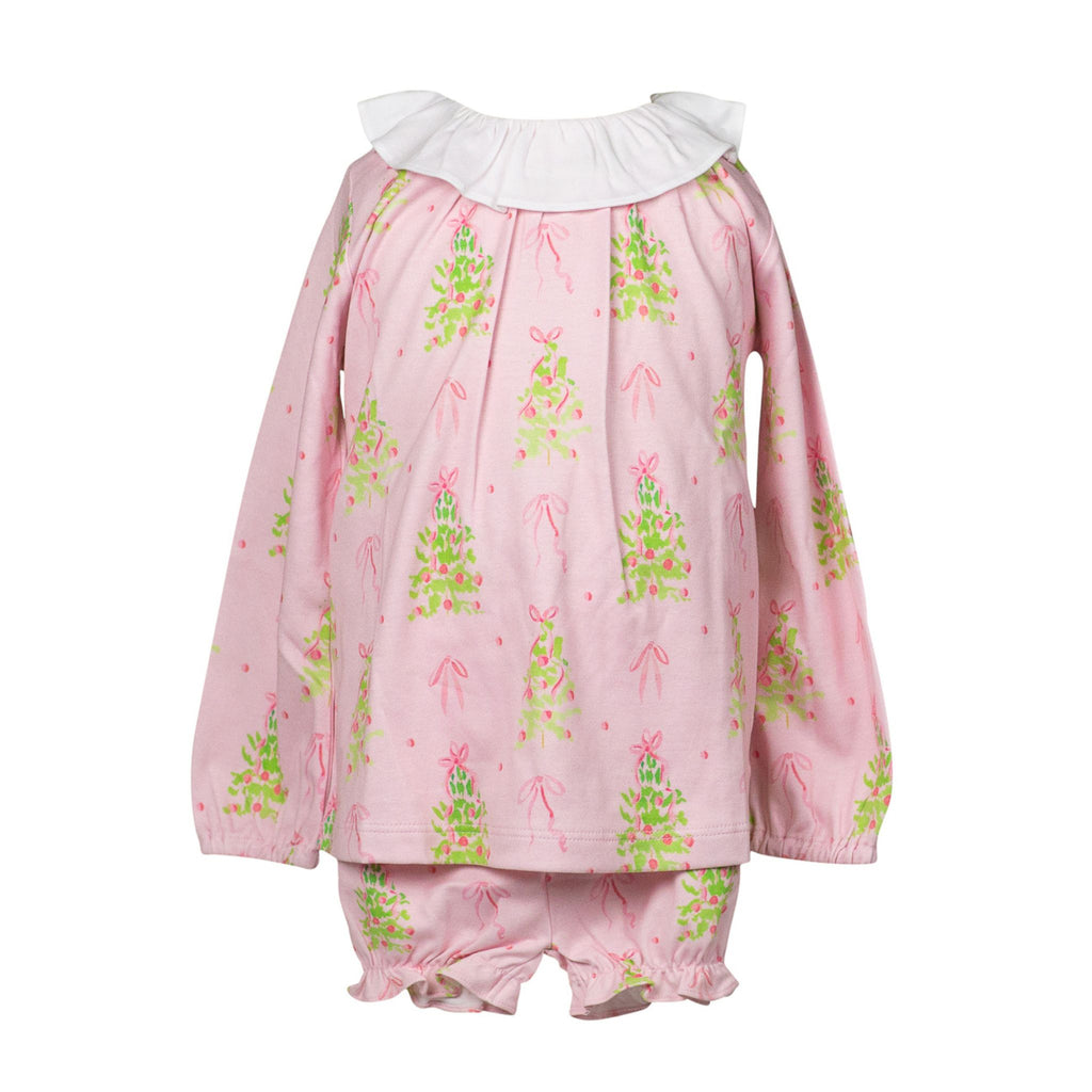 Pink Tinsel Long Sleeve Bloomer Set