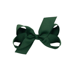 Solid Grosgrain Hair Bow - Forest