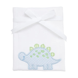 Single Appliqued Burp Cloth - Blue Dino