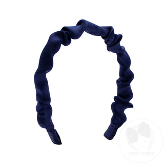 Crepe Satin Ruffled Headband - Pea Coat