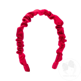 Crepe Satin Ruffled Headband - Red