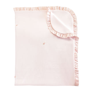 Pima Receiving Blanket with All-over Hand-embroidery - Sweet Roses
