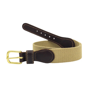 Solid Cotton Web Belt - Khaki