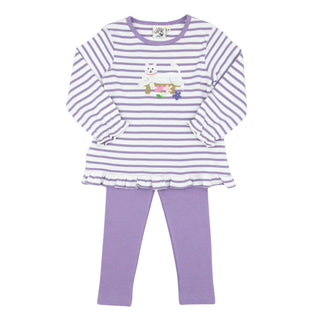Girls Top & Legging Set with Applique - Cat