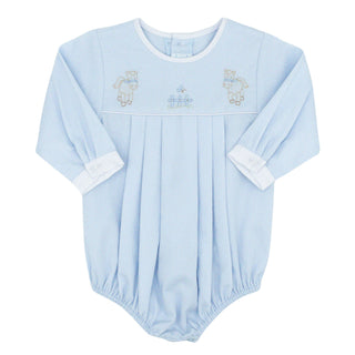 Boys Pique Long-sleeve Bubble with Hand-embroidery - Horses