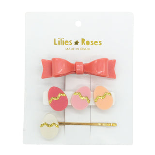 Easter Eggs and Bow Satin Hair Clips