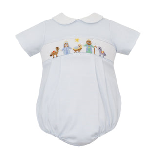 Boys Knit Bubble with Smocking - Nativity