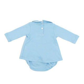 Boys Pleated Shirt Diaper Set with Crochet - Duckling