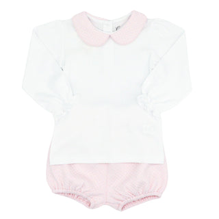 Girls Pima Blouse with Jacquard Shorts