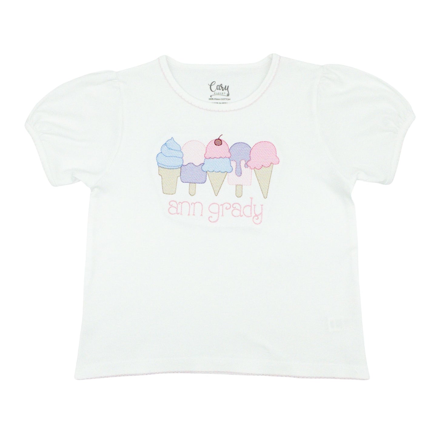 Girls Ice Cream and Popsicles Design with Name Monogram
